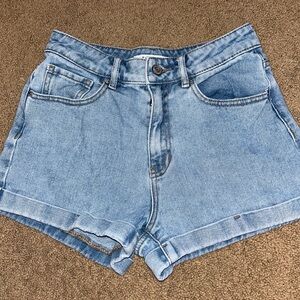 PacSun Blue Jean Shorts High-Waisted Cuffed